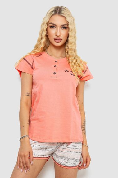 Пижама женская с принтом  -уценка, цвет персиковый, 243R0004-P5-U