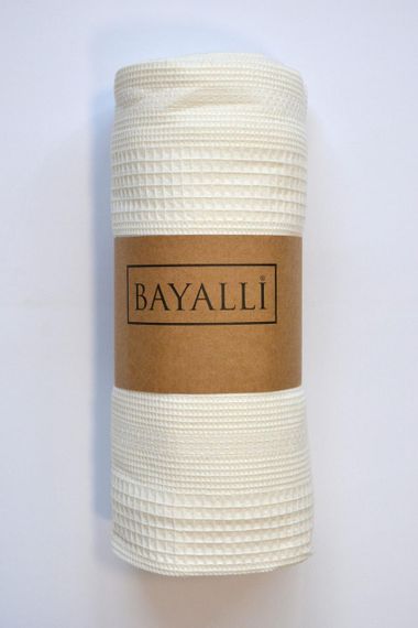Вафельне простирадло-покривало Bayalli 160×230 см. Krem
