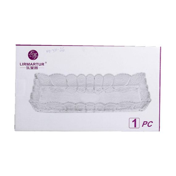 Блюдо для закусок Lirmartur скляне 28,6*16,5*3 см HP-YH-26 | Зображення 6