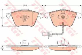 Колодки гальмівні дискові AUDI A4, A6, ALLROAD передн.  TRW (GDB1617)