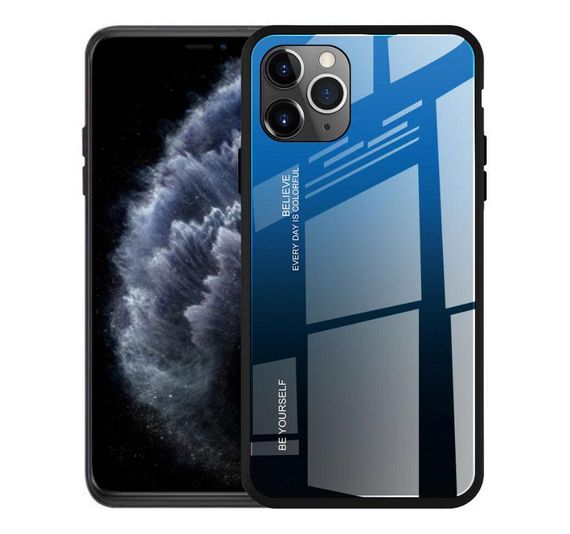 Чехол бампер Primolux Gradient Glass для Apple iPhone 11 Pro - Blue