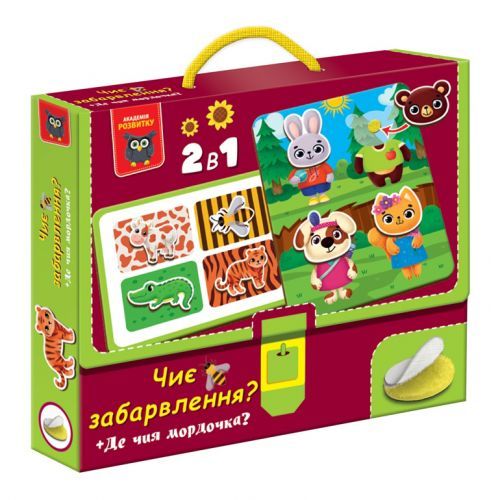 Гра розвиваюча Vladi Toys з липучками. Чиє забарвлення? Де чия мордочка? VT1310-06 (укр) | Зображення 2
