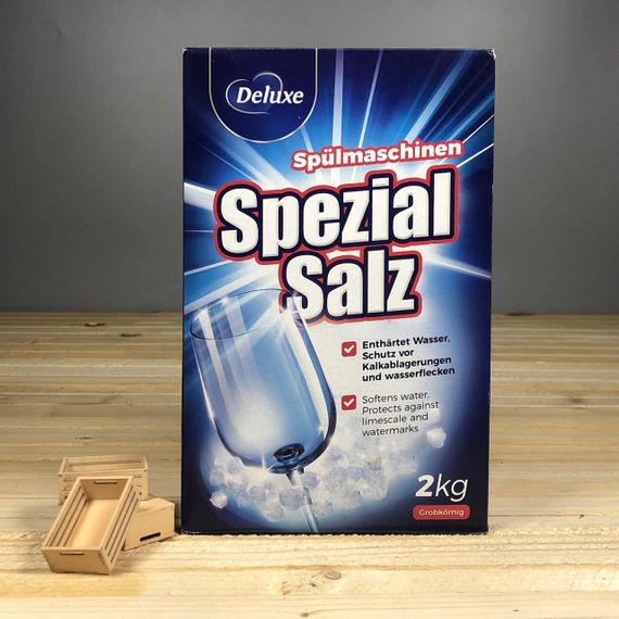 Сіль для посудомийної машини Deluxe Spezial Salz 2 кг — проти накипу та нальоту, Німеччина