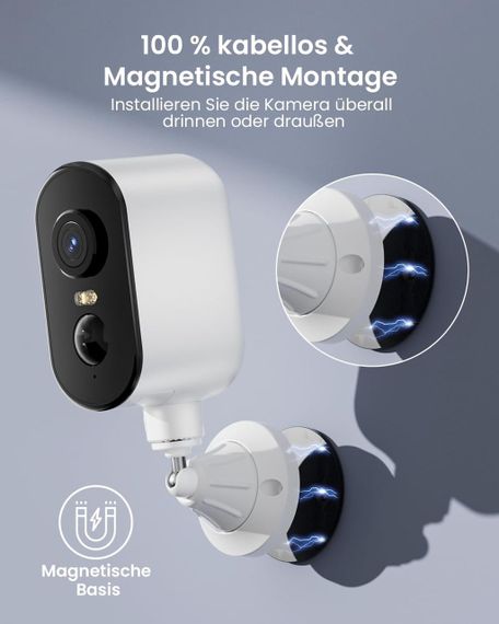 Вулична камера відеоспостереження WiFi бездротова з акумулятором 2K 3MP IP65 виявлення руху нічне бачення двосторонній звук | Зображення 1