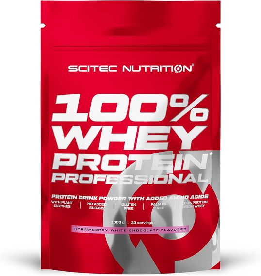 Протеин Scitec Nutrition 100% Whey Protein Professional 1000 g (Strawberry white chocolate)