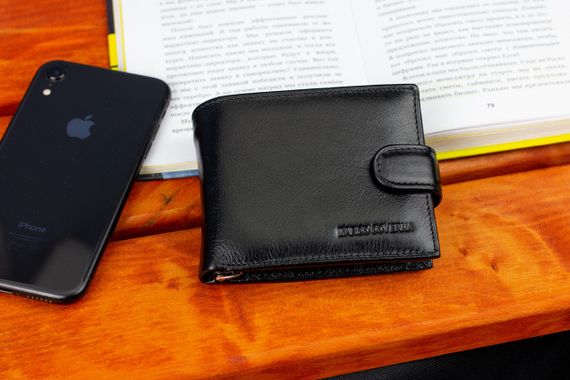 Чорне шкіряне чоловіче портмоне із затискачем для грошей Marco Coverna MC-2006H-1 | Зображення 7