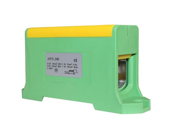 Клема силова СКНГз-JHT5-240 35-240мм2 380А "PE" жовто-зелена Ny95506246