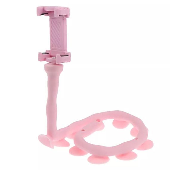 Гнучкий тримач для телефону з універсальними присосками Cute Worm Lazy Holder. Колір: рожевий | Зображення 2