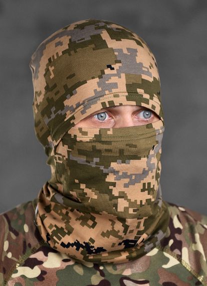 Балаклава мужская тактическая подшлемник  пиксель | Зображення 3