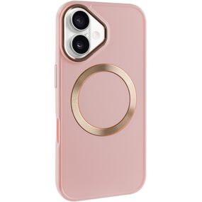 TPU чохол Bonbon Metal Style with MagSafe для Apple iPhone 16 (6.1") Рожевий / Light Pink