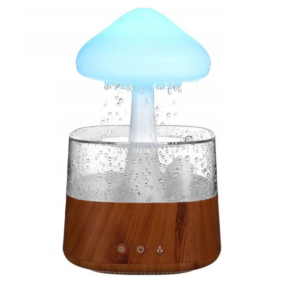 Зволожувач повітря Гриб з ефектом дощу та підсвіткою 300мл, від USB, MUSHROOM / Ароматизуючий нічник / Ультразвуковий аромадифузор | Зображення 2