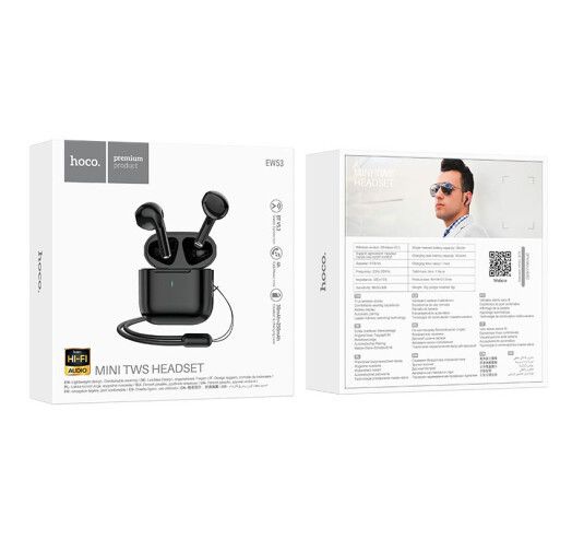 Навушники бездротові HOCO EW53 Lucky true wireless BT headset Black | Зображення 3