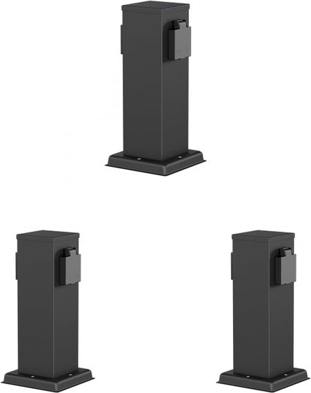 Садовая стойка с розетками алюминиевая MG PR SOCKET 80x80 DB IP65 | Зображення 2