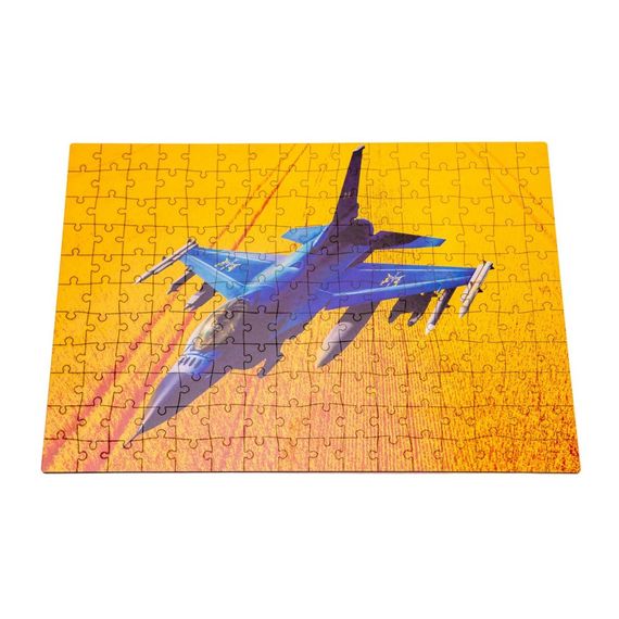Фигурный деревянный пазл A3 "F16 Fighting Falcon" PuzA3-02023, 176 элементов | Зображення 1