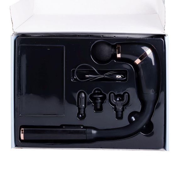 Перкуссионный ручной массажер аккумуляторный 17 Вт зарядка от USB до 3200 об/мин Черный HP-11-11B | Зображення 6