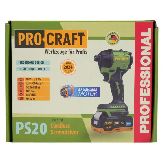 Акумуляторний гвинтоверт Procraft PS20 (з 1 акб) 030258
