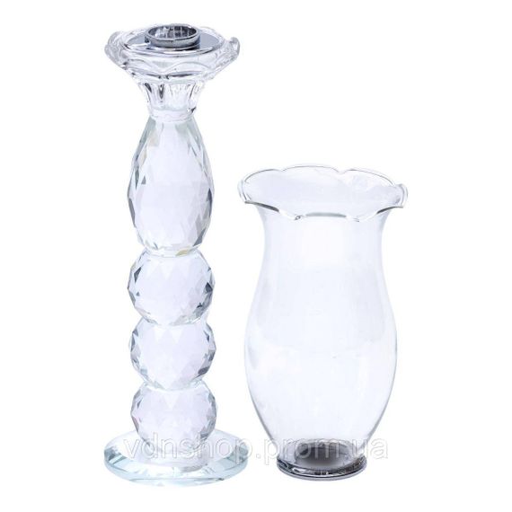 Підсвічник скляний 7×34.5 см підсвічник декоративний келих на ніжці HP-4-6L | Зображення 2