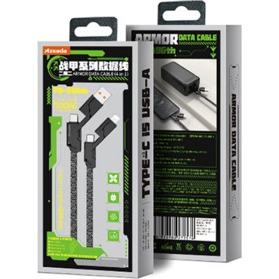 Дата кабель USB 2.0 AM/USB-C to Lightning + Type-C 1.5m PD-B96th Black Proda (PD-B96th-BK) | Зображення 10