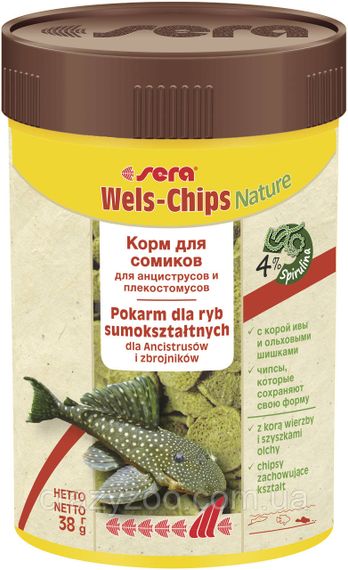 Корм Sera Wels-Chips Nature для донних риб у чіпсах 100 мл 38 гр