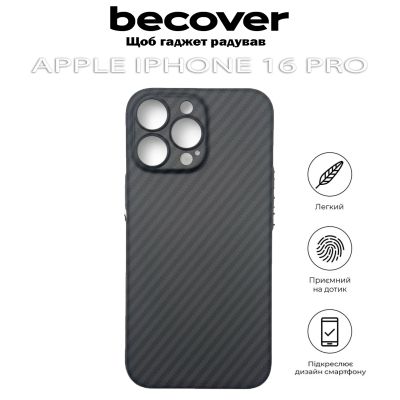 Чехол для мобильного телефона BeCover Carbonite Case (MagSafe) для Apple iPhone 16 Pro Black (712068) | Зображення 3