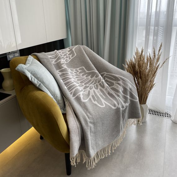 Плед SoundSleep Wings бавовняний 140х200 см сірий (653590756101) | Зображення 5