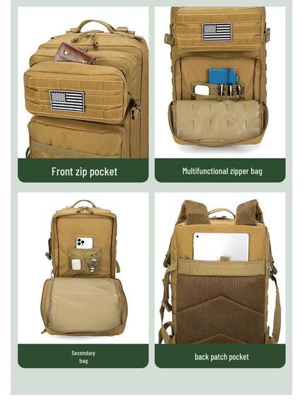 Тактичний рюкзак BattleShield 50L MOLLE – армійський, міцний, універсальний рюкзак для ЗСУ, туризму, виживання та тривожної валізи | Зображення 5