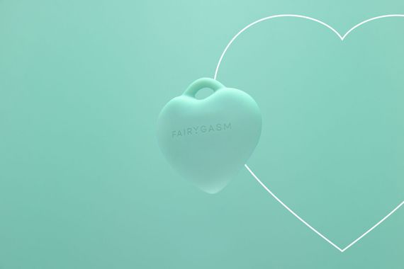 Мини-вибратор «Сердечко» FairyGasm PleasureStone green, 9 режимов, на шнурке | Зображення 4