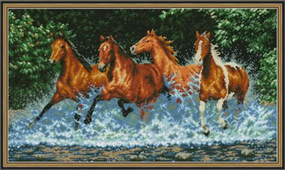 Алмазна мозаїка "Horses"   83.4*50.2 cm