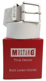 Текстильный ремень под джинсы Mustang, Германия белый