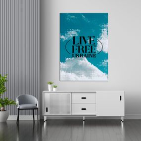 Плакат-постер з принтом Кавун Live Free Ukraine. Небо з хмарами А1 ПЛ000670(А0)