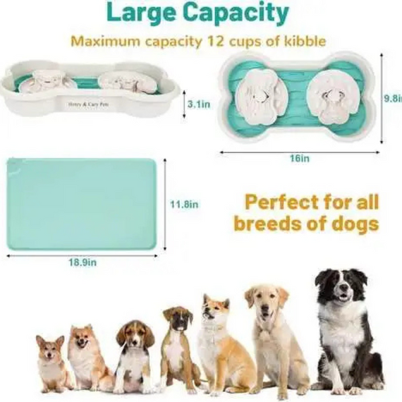 Розбірна миска для собак із лабіринтом і килимком у формі кісточки для правильного харчування | Зображення 5