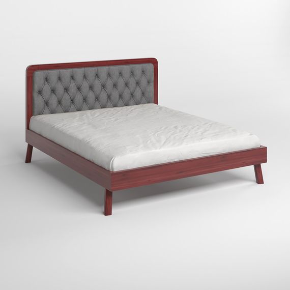 Двоспальне дерев&#039;яне ліжко Mebigrand Токіо Махонь/Аляска 93 (Сірий) 160х190 см (MBG-4788) | Зображення 1