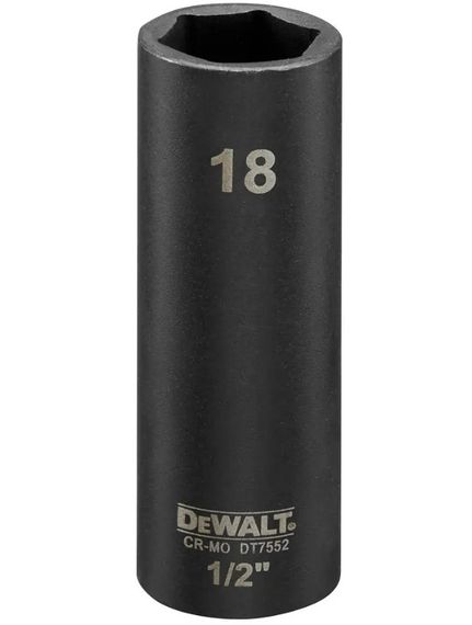 Головка торцева ударна DeWalt IMPACT довга шестигранна 1/2" 18 мм (DT7552)
