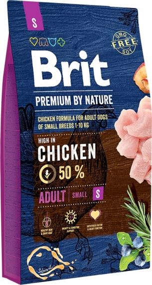 Корм Brit Premium Dog Adult S сухий з куркою для дорослих собак малих порід 8 кг