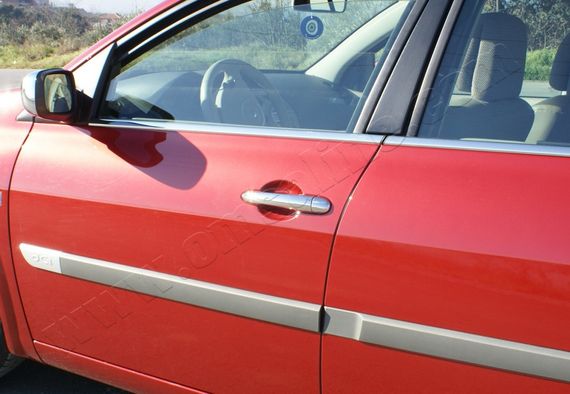 Накладки на ручки (4 шт, нерж) Carmos - турецька сталь для Renault Megane II 2004-2009 рр | Зображення 3