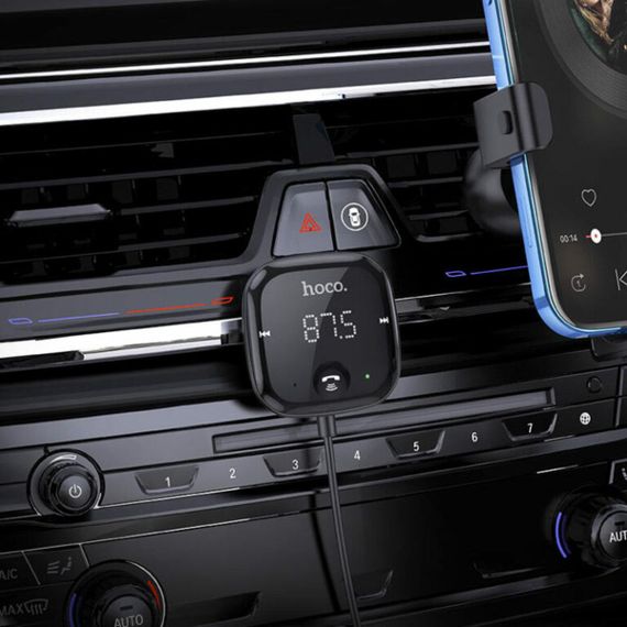 Bluetooth ресивер HOCO E65 Unity car BT FM transmitter Black | Зображення 6