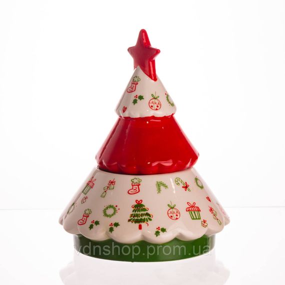 Конфетниця новорічна порцелянова Ялинка Ø15 (см) CR-1-21 | Зображення 2