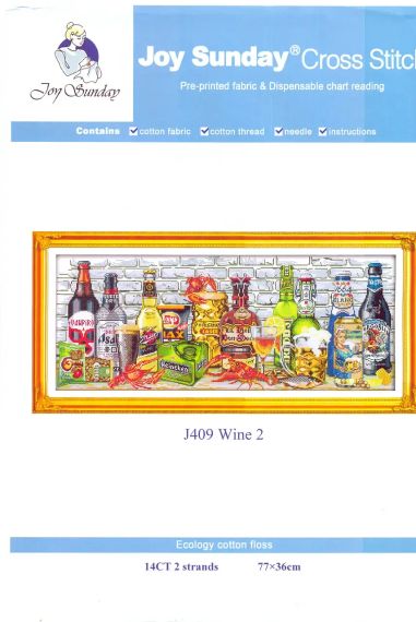 Набір для вишивання за нанесеною на канву схемою "Wine 2". AIDA 14CT printed, 77*36 см | Зображення 1