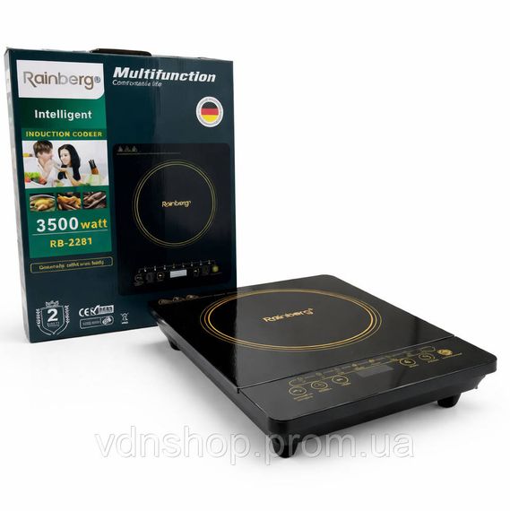 Индукционная плита на 1 конфорку Rainberg RB-2279 3500 Вт LED-дисплей JY-49