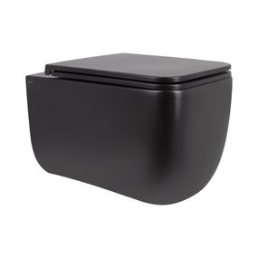 Унитаз подвесной Qtap Gemini безободковый с сиденьем Soft-close QT2533076EUQMB