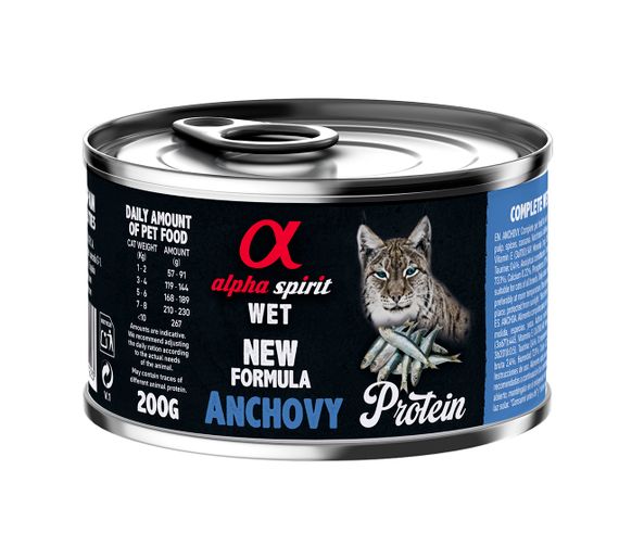 Корм Alpha Spirit Anchovy вологий з анчоусами для дорослих котів 200 гр