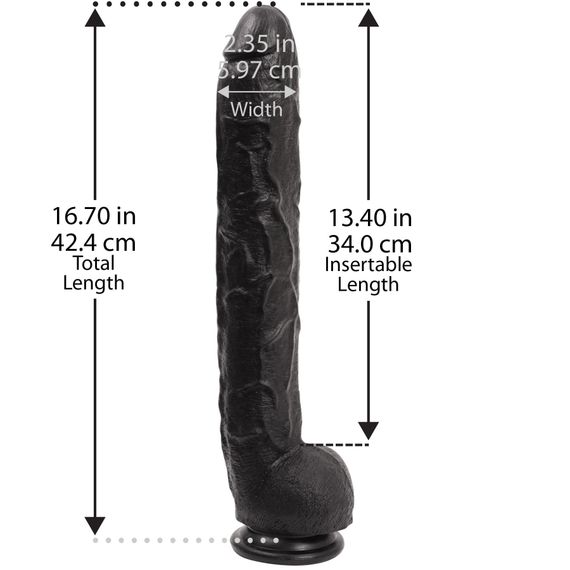 Фалоімітатор Doc Johnson Dick Rambone Cock Black, діаметр 6 см, довжина 42 см, ПВХ | Зображення 4