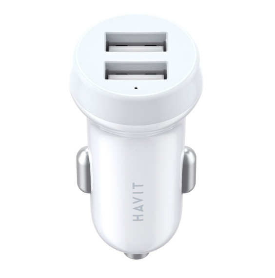 Автомобільний зарядний пристрій Havit HV-CC2008 2USB білий | Зображення 1