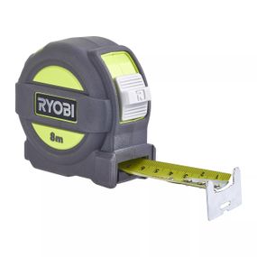 Рулетка Ryobi RTM8M, 8м*25мм, двухстороннее нейлоновое покрытие, TPR корпус, 4 заклепки (5132004361)