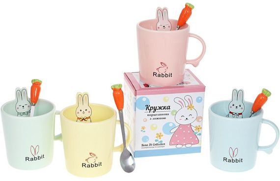 Порцелянова кружка з кришкою My bunny | Зображення 3