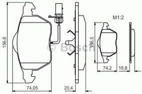 Колодка гальм. диск. AUDI A4, A6, SKODA SUPERB, VW PASSAT передн. (вир-во Bosch) BOSCH 0986495241 на VW PASSAT Variant (3B5)