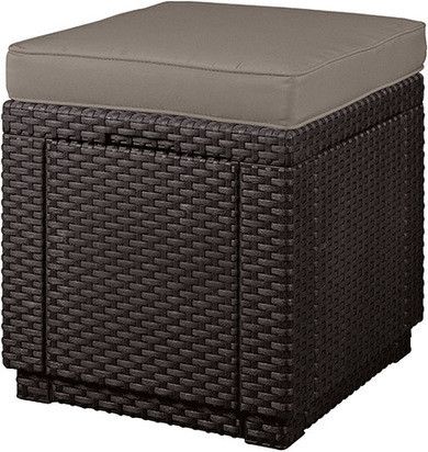 Пуф-ящик пластиковий садовий з подушкою Keter CUBE коричневий (17192157)