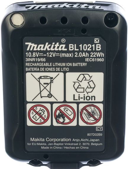 Набор аккумуляторов BL1021B (2 шт) и зарядное устройство для продукции Makita CXT (197658-5) | Зображення 5