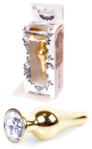 Анальная пробка Boss Series - Jewellery Gold BUTT PLUG Clear, BS6400066 sexstyle
