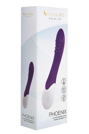 Вібратор S Pleasures Premium Phoenix, для точки G, фіолетовий, водостійкий, 16 видів вібрації, нагрів | Зображення 2